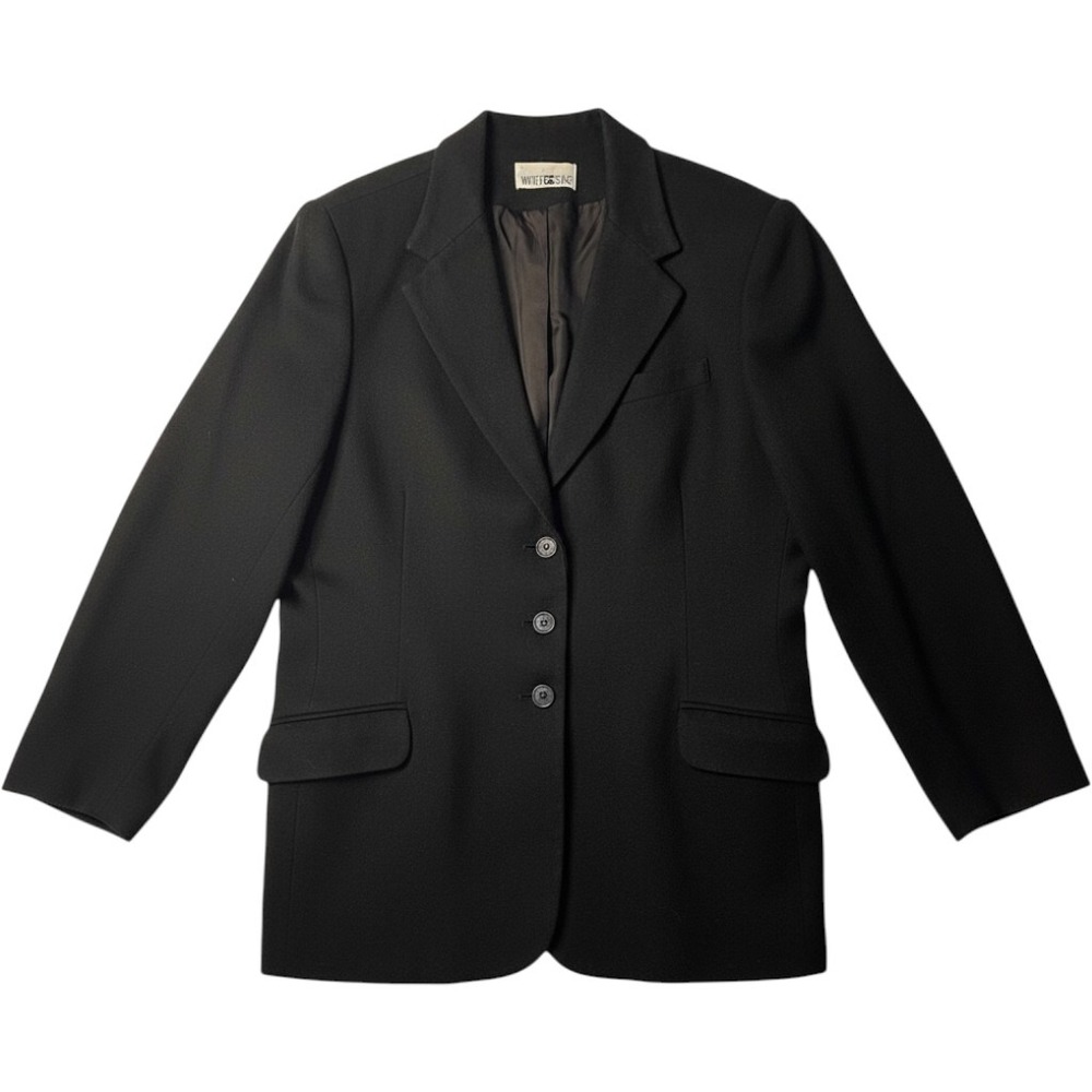 VTG White Stag Blazer Black Classic Career Professional Office Womens L
